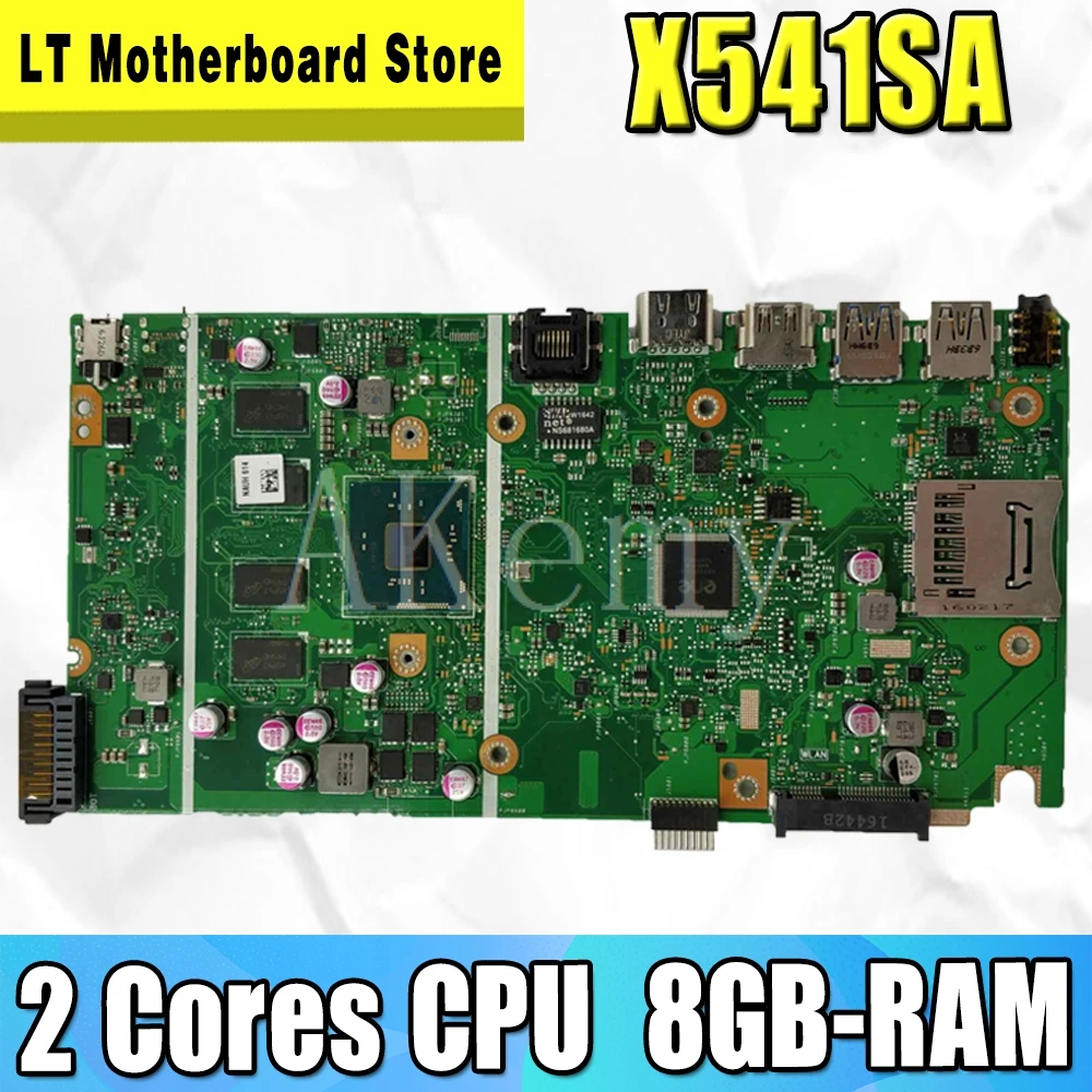 

NEW X541SA mainboard REV 2.0 For Asus X541 X541S X541SA laptop motherboard Test ok 2 Cores CPU + 8GB-RAM
