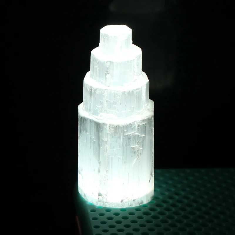 1PC Natural Selenite Lamp White Gemstones Ice Berg Hand Carved Around Crystal Ore Ornaments Craft Reiki Home Decor Collect | Дом и сад
