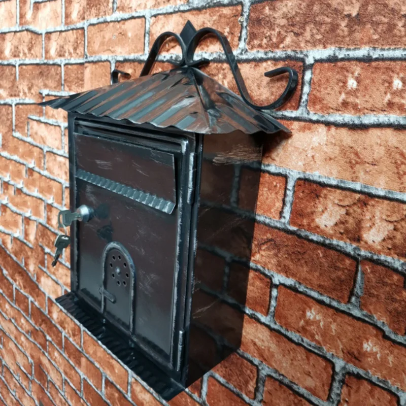 Коробка с буквами металлическая коробка ретро черный вертикальный запирающийся