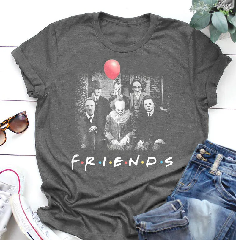 Женские рубашки на Хэллоуин с принтом из фильмов ужасы|Футболки| |