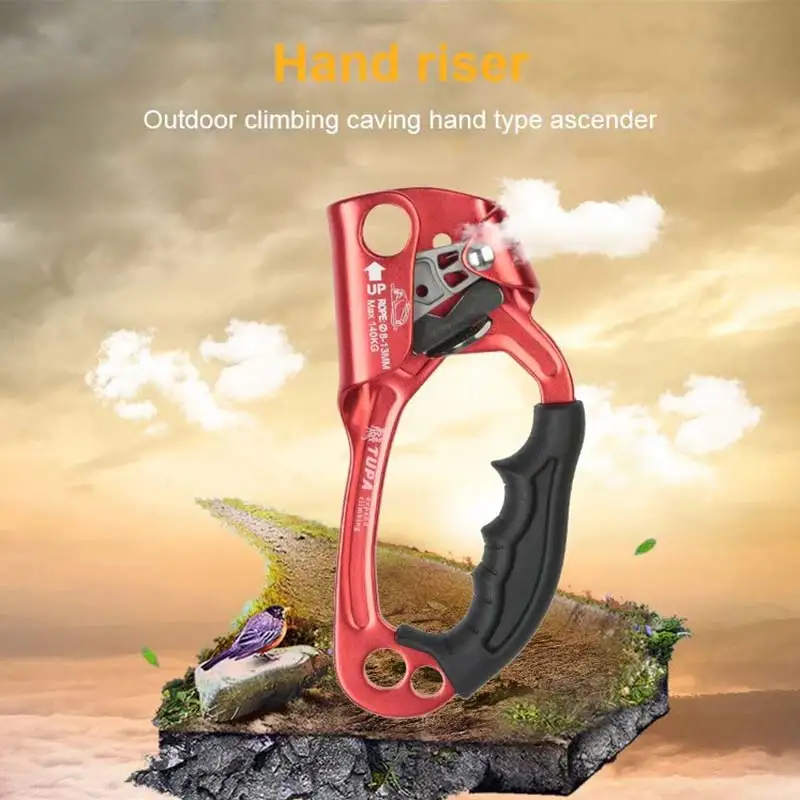 

Left Right Rock Climbing Hand Ascender Riser For 8-12mm Rope Hand Grasp Ascender Rescue Caving Mountaineering Tree Climber Equip