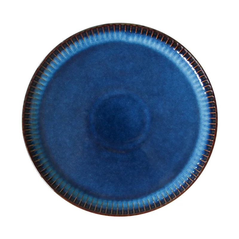 KINGLANG Strip Nordic Ceramic Plate Flat Steak Dinner Dish Household Procelain Western Rice Plates | Дом и сад