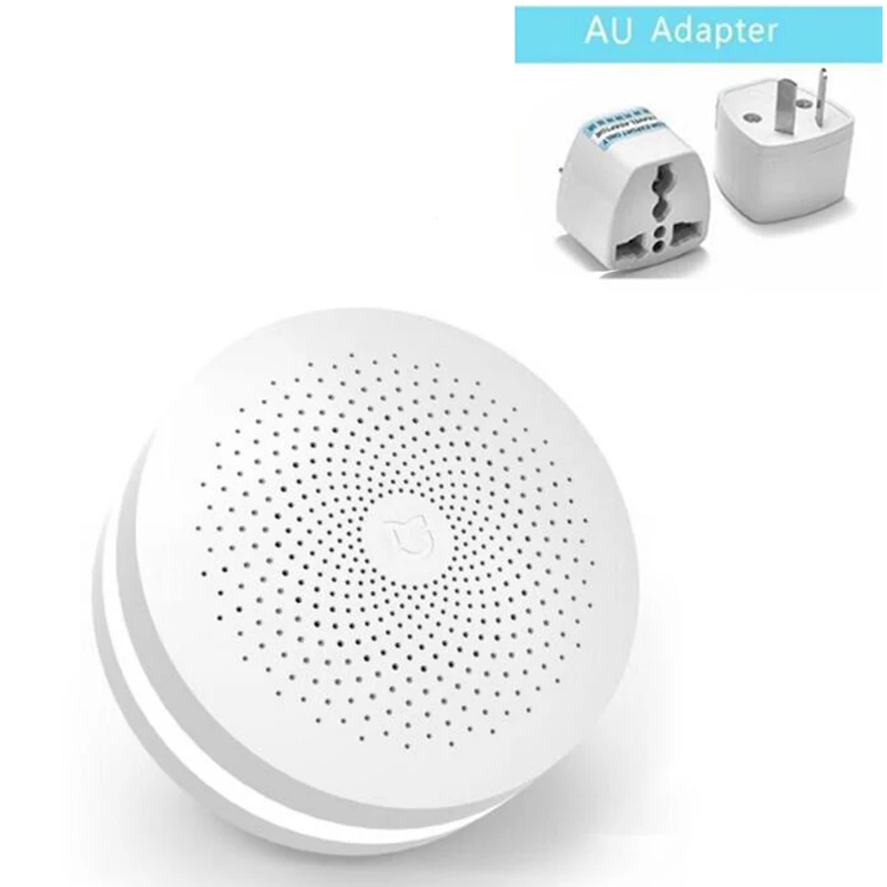 Xiaomi шлюз 2 умный дом Комплект Многофункциональный шлюз сигнализация WiFi приложение контроль ночной Светильник - Цвет: add AU plug