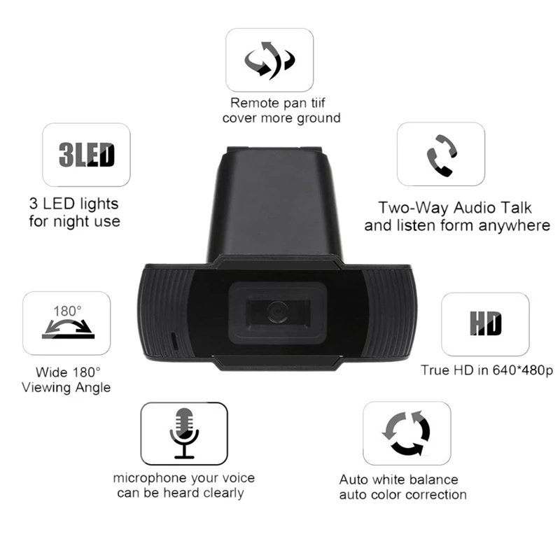 Usb Webcam 12 Megapixel High Definition Camera Web Cam 360 Degree Built-In Mic for Skype Computer Android Tv | Компьютеры и офис