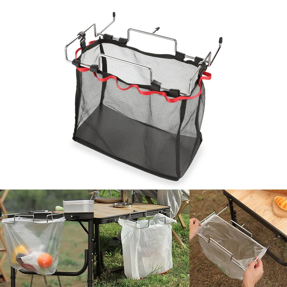 

Storage Net Bag Shelf Outdoor Camping Picnic Folding Portable Hanging Mesh Bag Extend And Expand W/ PVC Bottom Plate