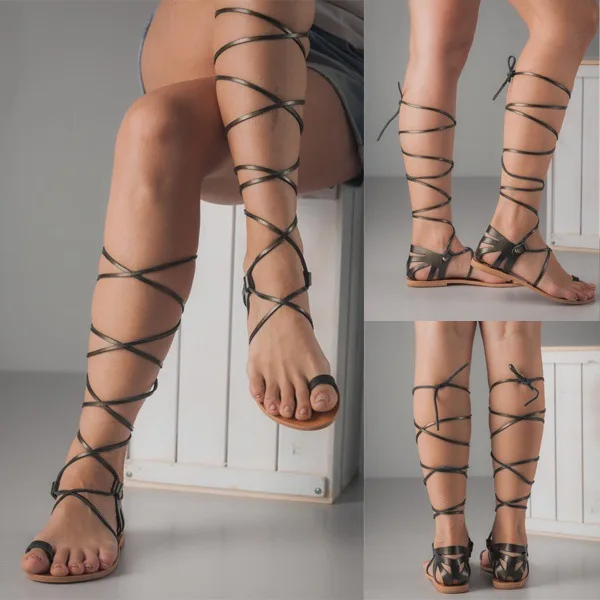 

hollow sandals women 40-48 sandals style 2019 strap flat bottom