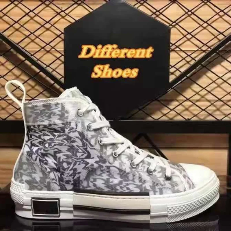 

2021Top quality B23 Obliques printed canvas casual men's shoes high-top logo bevel fashion sneakers ladies classic running shoes