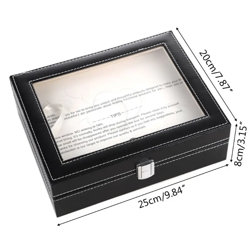 

Luxury 10 Slots PU Leather Watch Display Box Storage Case Large Holder Organizer