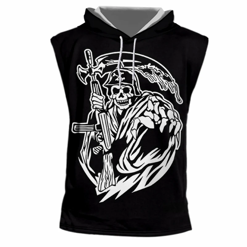 IFPD Европейский/американский размер 3D принт майка с капюшоном летняя рубашка без