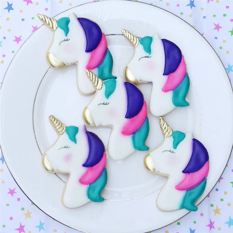 New 3 pcs/set stainless steel cookie mold unicorn and auspicious clouds cookie cake mold baking tool DIY cookie mold