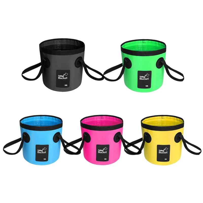 12L Multifunctional Collapsible Folding Fishing Bucket Outdoor Waterproof Water Storage Container Bucket For Camping Hiking Trav
