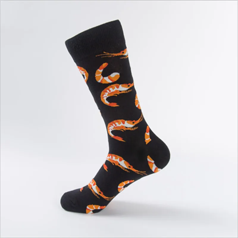 

European and American Trendy Brand New Socks Personality Harajuku Seafood Arctic Shrimp Cotton Socks Men's Socks Stockings