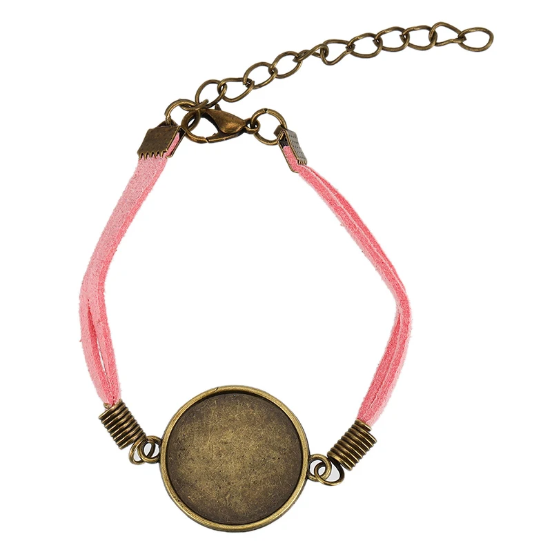 1/2 шт 20 мм кожаные браслеты Круглый Кабошон Установка Пустой Базы поднос для DIY