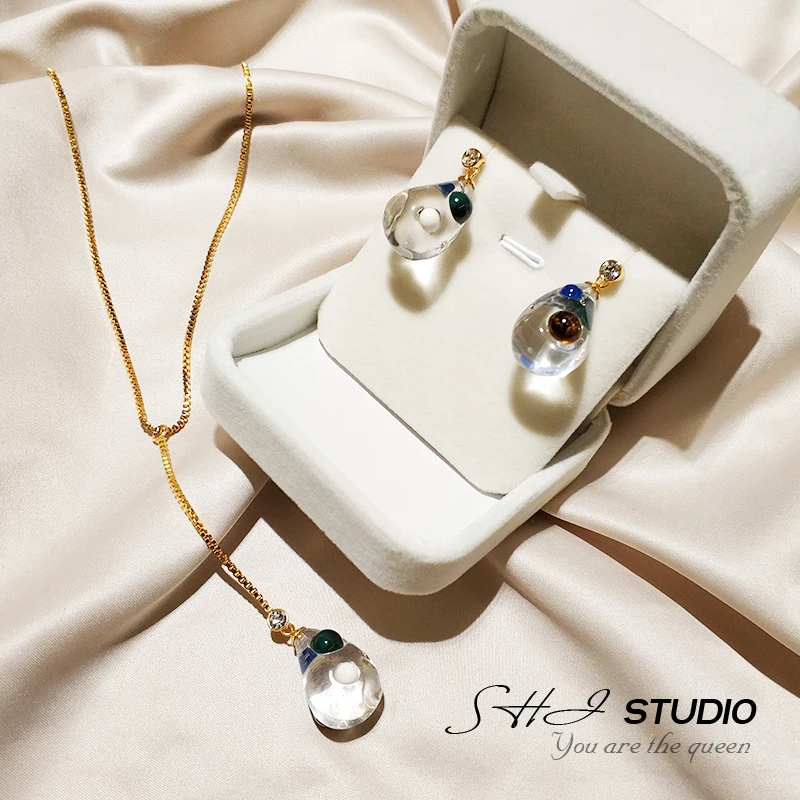 Европа и США чрезвычайно простое прохладный ветер прозрачный Смола серьги в