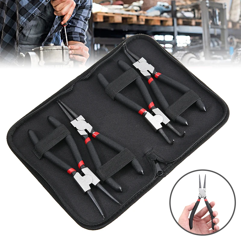 Набор плоскогубцев для сверхмощных стопорных колец 4 шт. Снаружи Внутри 7 дюймов