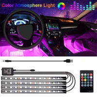 12v 10w rgbw led car atmosphere usb strip lamp light music controller home cars party interior decorative lights ambient strips