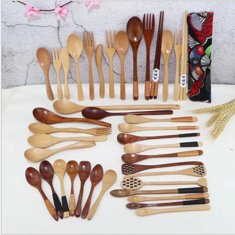 Деревянная ложка Экологичная бамбуковая посуда инструмент суповая банка чайная