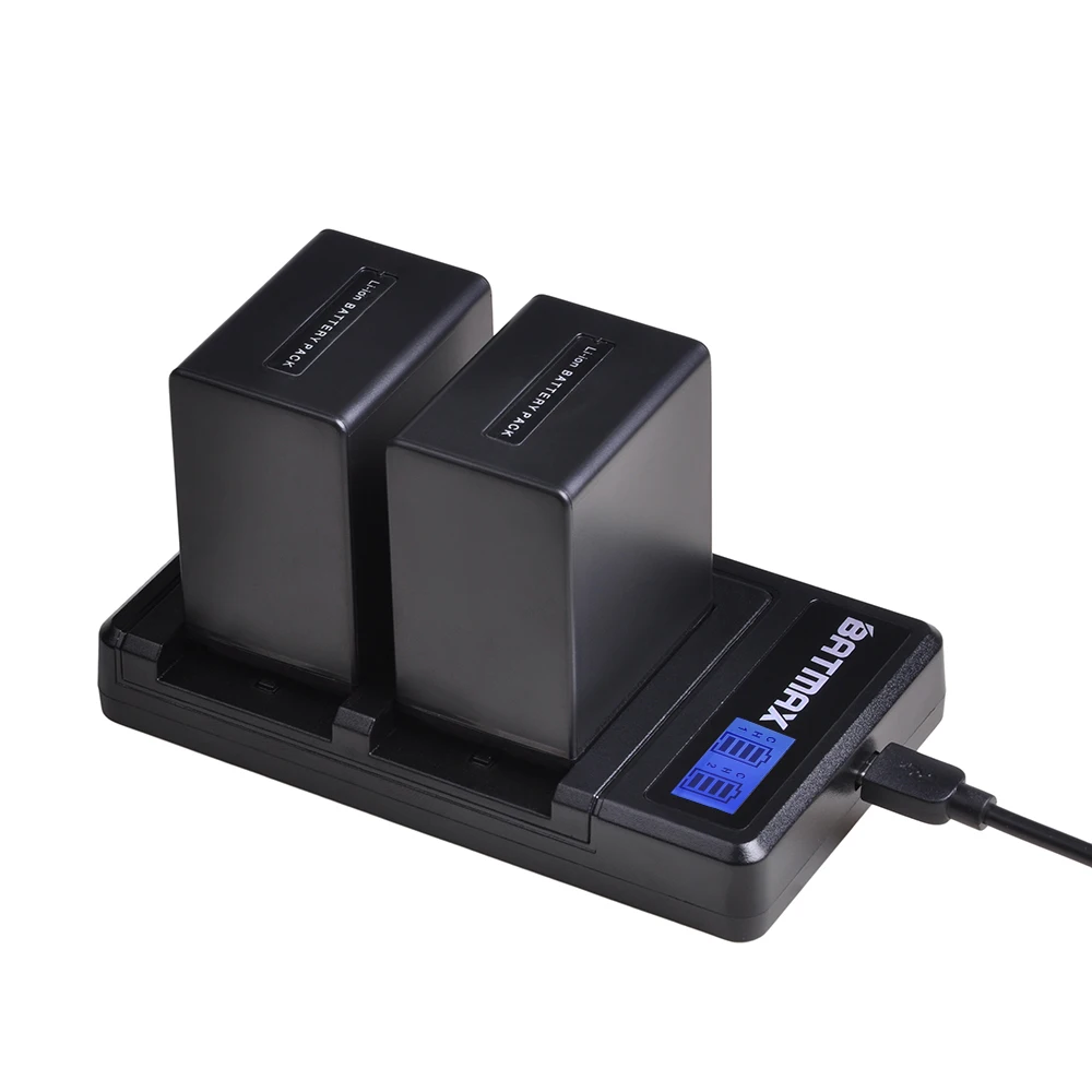 2 аккумулятора на 3900 мАч NP-FV100 NP FV100 + зарядное устройство с двумя USB-портами и