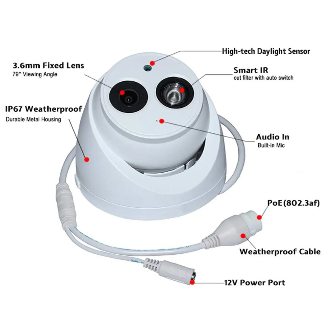 5MP wifi камера металлическая оболочка 5MP Ingebouwde MICROFOON POE IR 50 m IP67 IK10 ip камера vervangen ip камера 5MP камера