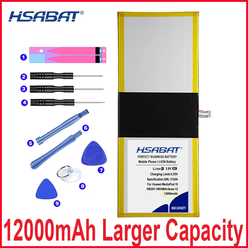 HSABAT 0 цикл 12000 мАч HB3X1 фотоаккумулятор для Huawei MediaPad 10 | Мобильные телефоны и