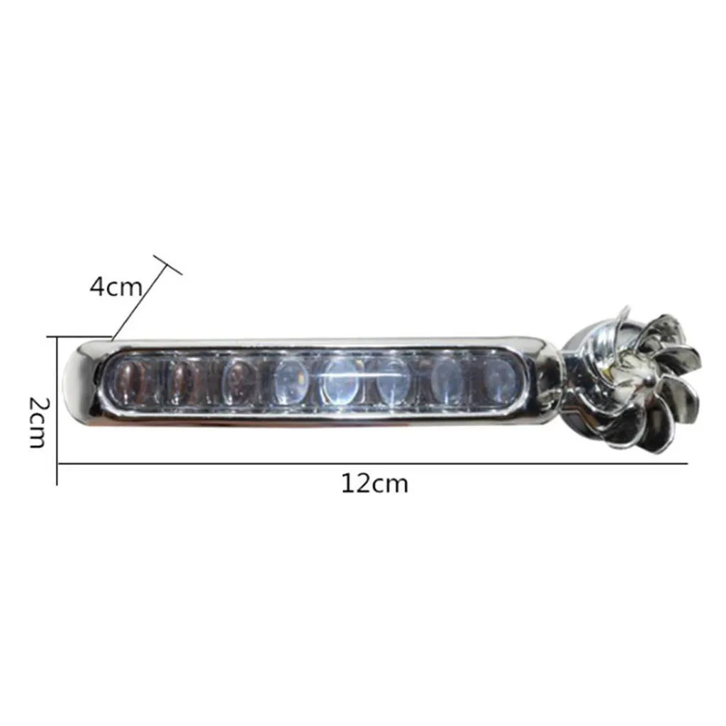 2PC Car Light Wind Powered 8 LED Car DRL Daytime Running Light Fog Warning Auto Head Lamp Headlight White Blue Multicolor 12V