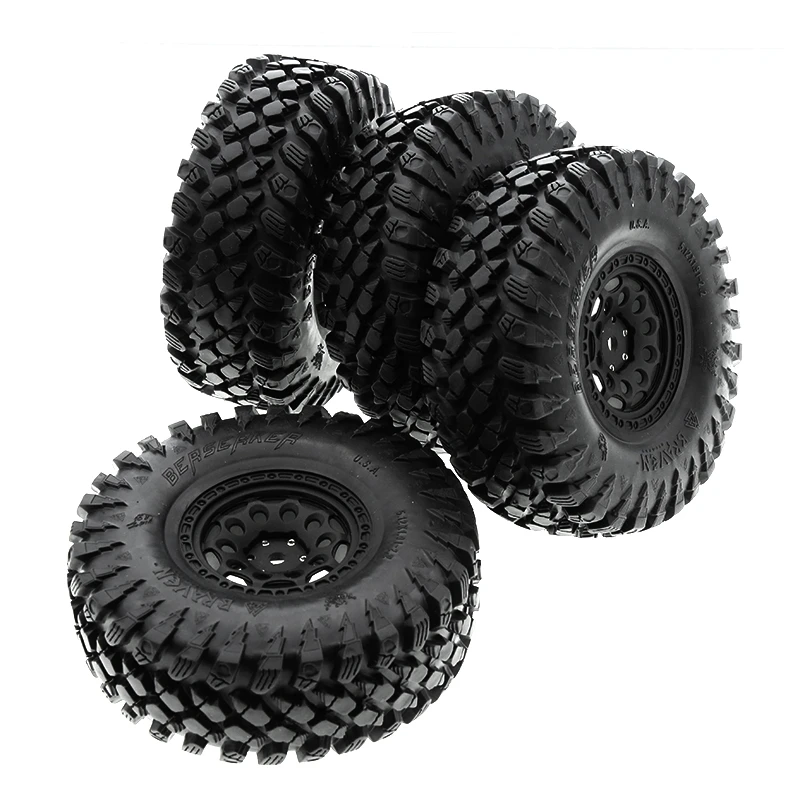 

4PCS 2.2 Inch Beadlock Wheel Tire for 1/10 RC Rock Crawler Axial Traxxas TRX4 SCX10 RR10 AX10 Wraith 90048 90018 KM2