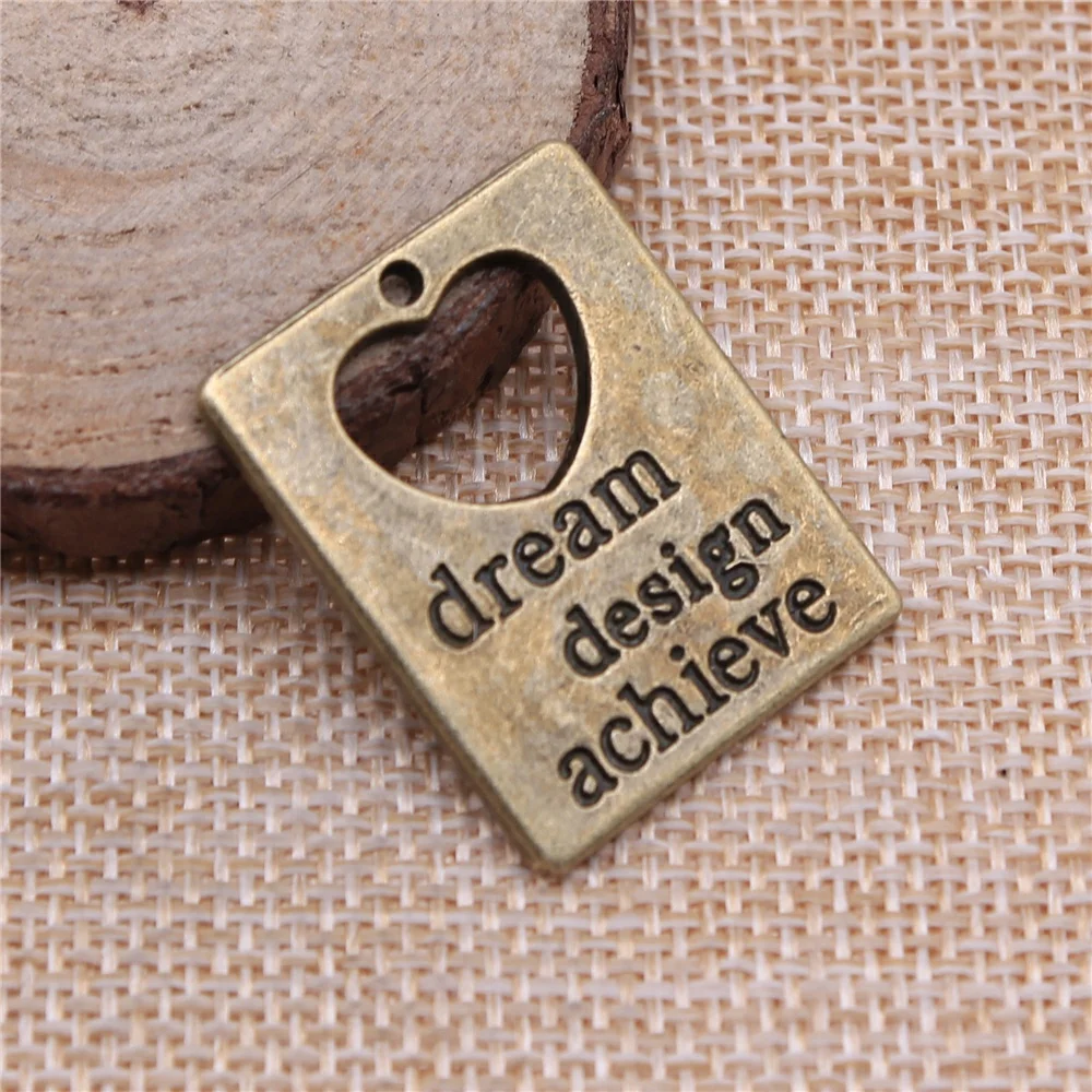

10pcs 30x23mm antique bronze dream design achieve brand charms diy retro jewelry fit Earring keychain hair card pendant