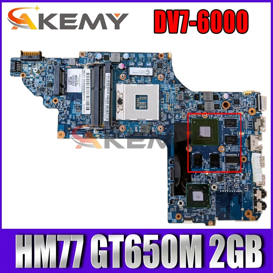 

Материнская плата Akemy 682040-501 682040-001 682041-001 48. 4st06. 021 для HP DV7-7000, материнская плата для ноутбука HM77 DDR3 GT650M 2 Гб