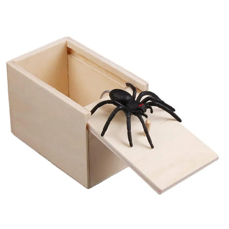 Забавная коробка для отпугивания деревянная шуточка паук скрытый чехол розыгрыш