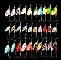 lot 30pcs set multi color fishing lure spoon bait metal spinnerbait tackle spinner artificia jig bait wobblers