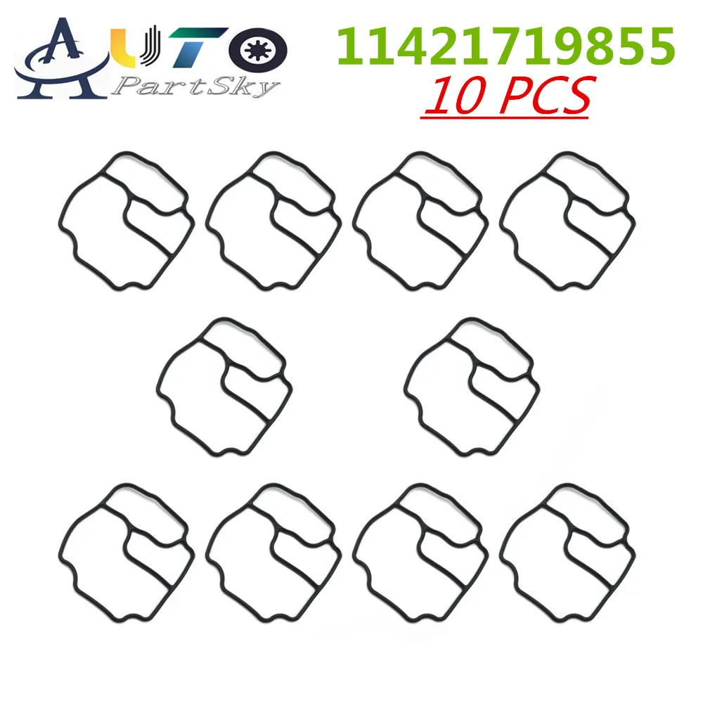 

[ Set Of 10PCS ] Oil Filter Housing Gasket 11421719855 For BMW 3 5 7 X3 X5 M50 M52 M54 M56 S50 S52 OEM # 11427512300 21506029071