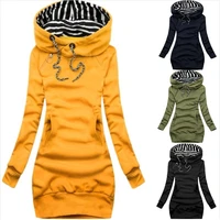 autumn winter women dresses fashion long sleeve hoodie dress casual hooded dresses for women pullover dress