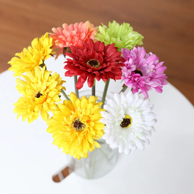 Искусственные цветы ручной работы Gerbera модный домашний сад поддельные растения