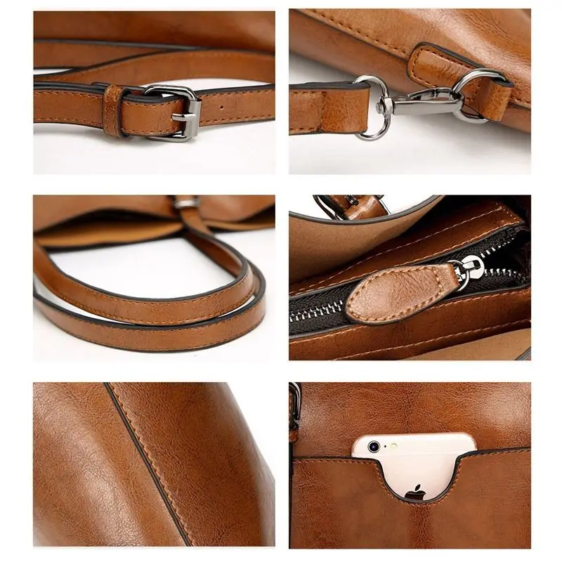 

Women Handbags Tote Shoulder Bags for Women Large PU Leather Top Handle Satchel Messenger Bag Handbag Brown
