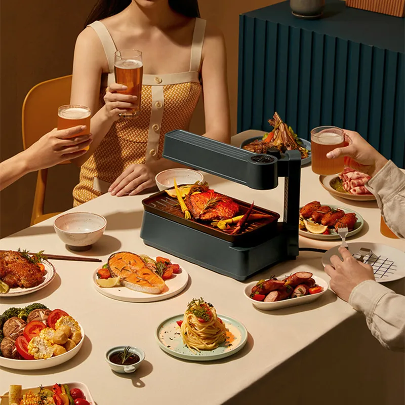 Электрический гриль для барбекю Delan домашняя Бездымная машина неприлипающие