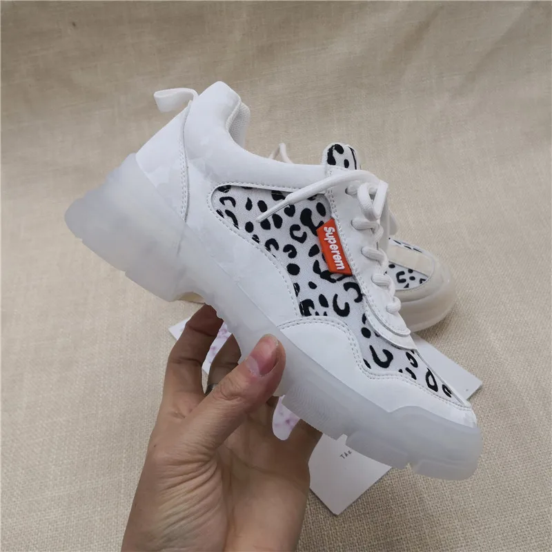 Обувь женские повседневные кроссовки обувь с круглым носком на толстой подошве