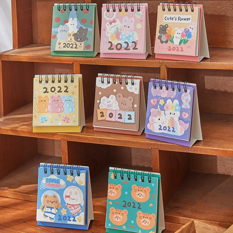 

2022 Cartoons Desktop Paper Mini Calendar Dual Daily Scheduler Table Planner