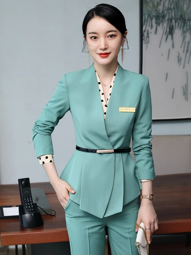 Осень зима 2020 официальная форма дизайнерские женские деловые костюмы с топом и