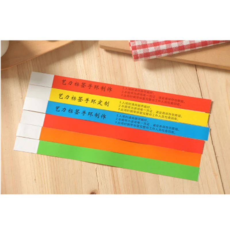 100 шт количество Tyvek браслеты 3/4 дюйма одноразовые водонепроницаемые бумажные для