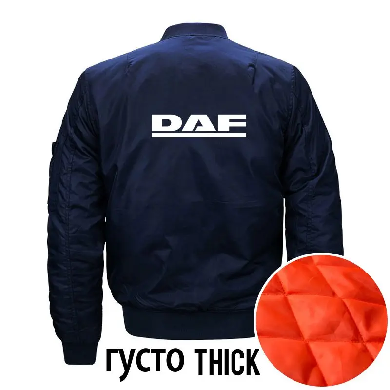 DAF куртки мужские флисовые 6XL 7XL 8XL зимняя куртка с круглым вырезом пилот Водонепроницаемая ветровка парка размера плюс Бейсбол CTCSM - Цвет: Thick Navy