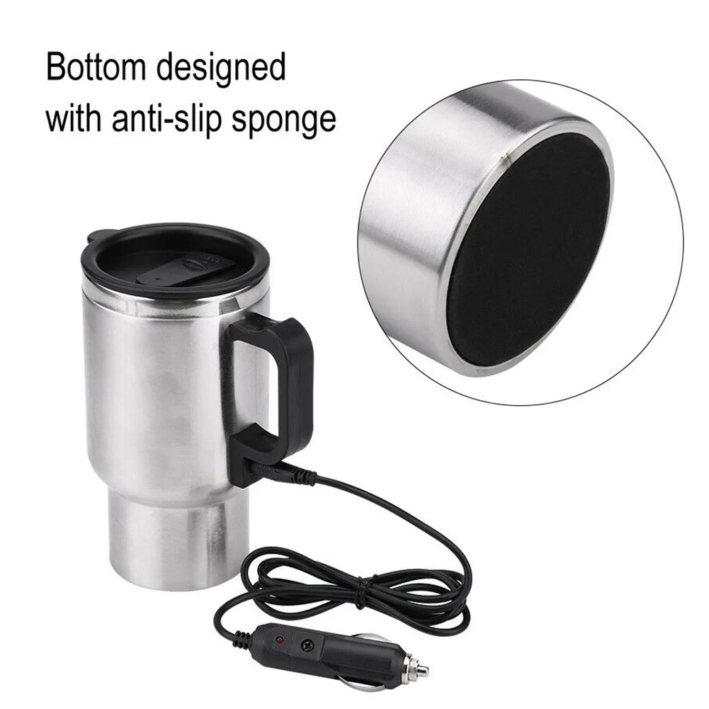 Vehicle Heating Cup 500ML 12V Car Stainless Steel Water Kettle Coffee Heated Mug Accessories | Автомобили и мотоциклы