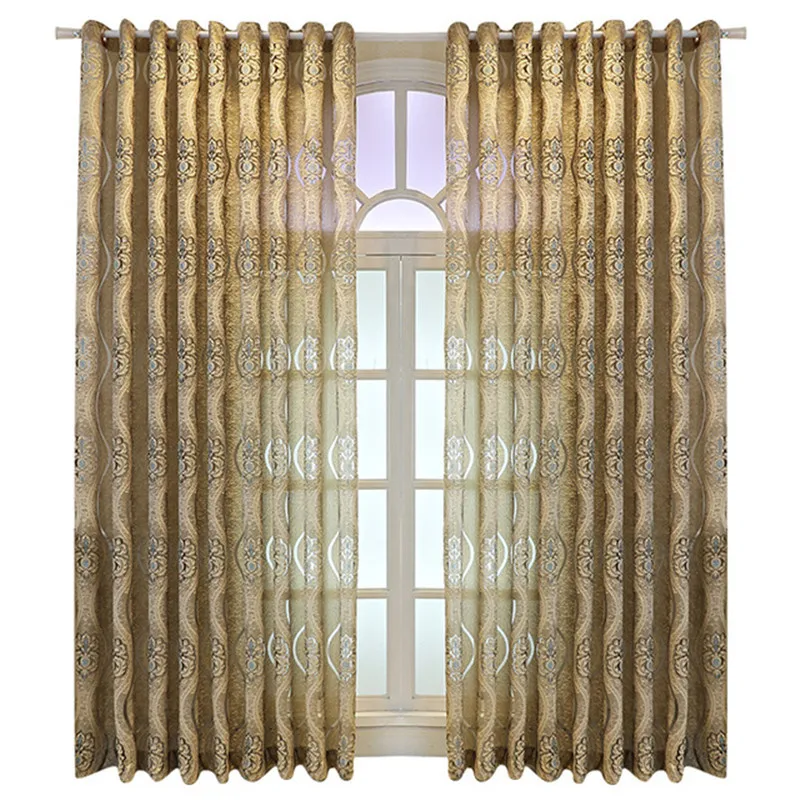 High-end вилла жаккардовая ткань тюль Шторы для Гостиная окна Экран выдолбленные