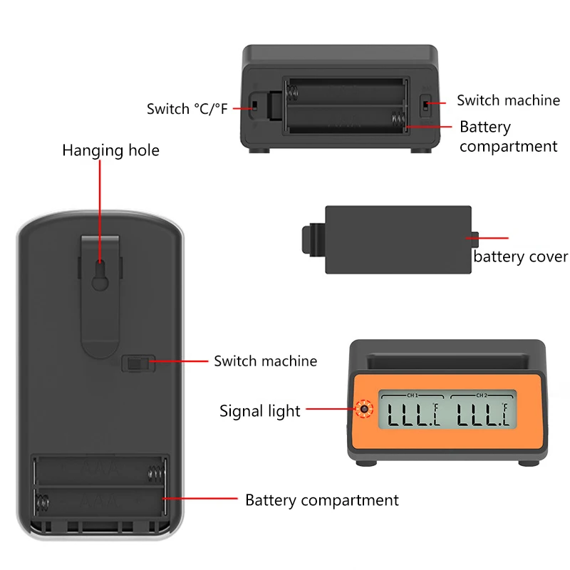 Беспроводной Пособия по кулинарии Еда термометр для мяса с двумя зонд Курильщик