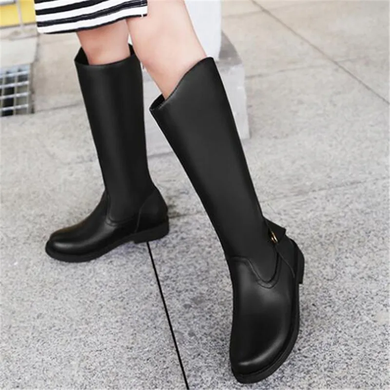 

New Girls Short Plush Autumn/Winter High Boots Princess Children Performance Leather Boots Student Baby Kids Boots 018