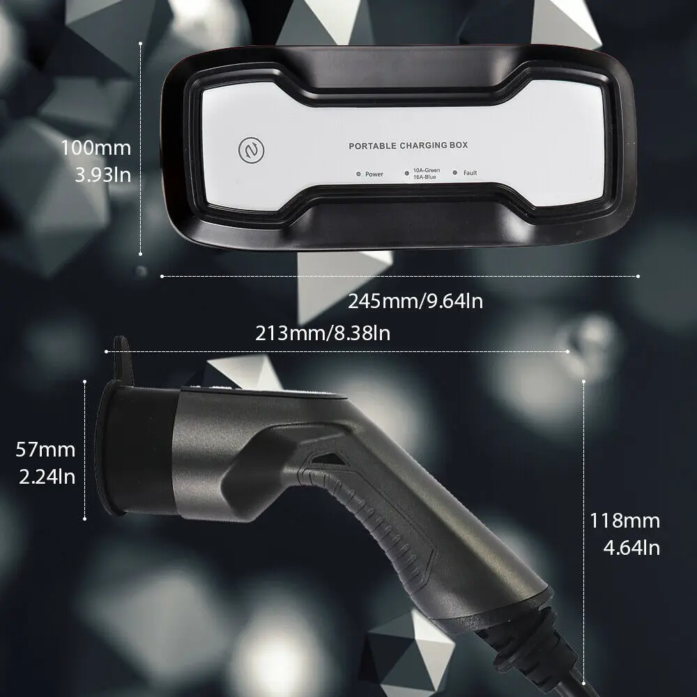Автомобильное зарядное устройство EVSE EV портативное тип 2 переключаемый 10/16 А 3 6