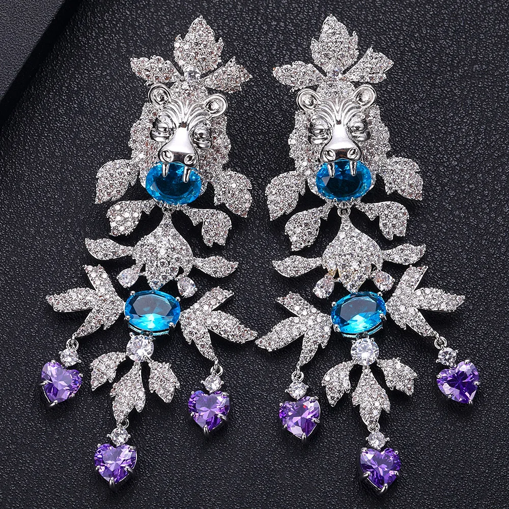 Женские серьги в виде цветка janekelly из микро кубического циркония Дубае для