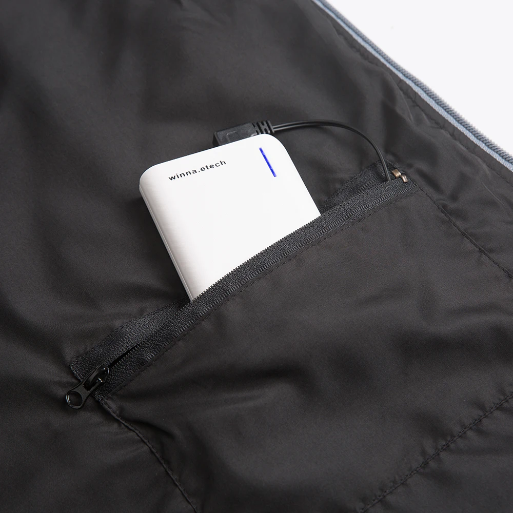 Зимняя теплая куртка с подогревом и зарядкой от USB ветрозащитная спортивная для