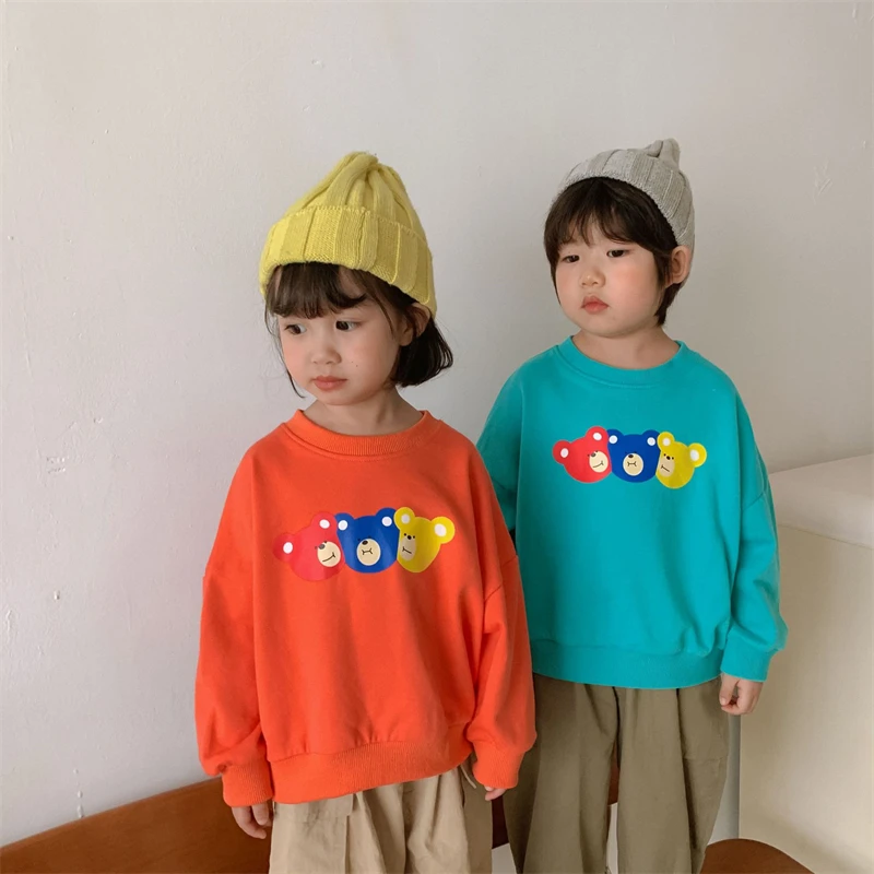 

Boys' Girls' Hoodies Sweatshirts Baby's Kids Outwear 2021 Cartoon Thicken Winter Autumn Top Pullover Cotton School Children's Cl
