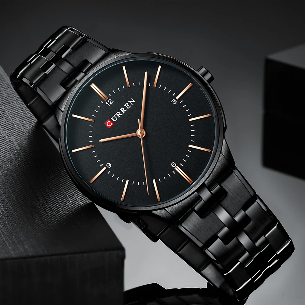 CURREN Reloj Hombre новые мужские часы из нержавеющей стали мужские наручные часы спортивные водонепроницаемые кварцевые мужские часы Montre Homme