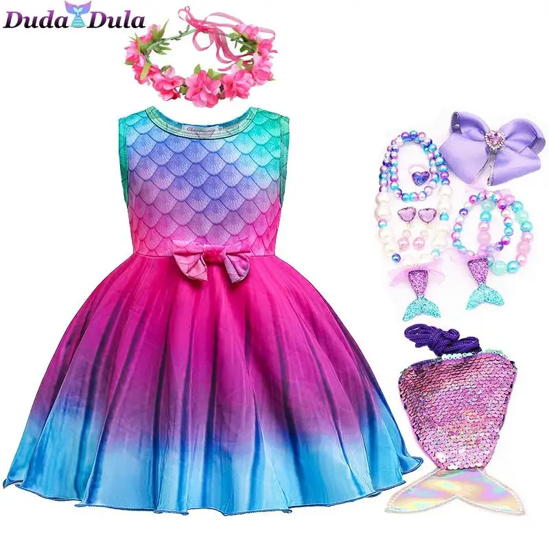

Children's holiday Summer dress Ariel Dress Child girl princess dress Girl clothes Costumes for girls Dress for girls 8 years